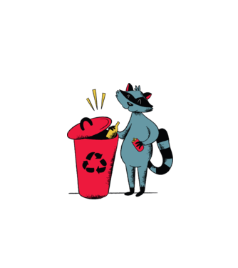 Reciclare Raton model gri pe tricou