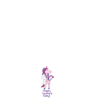 Medic Unicorn model albastru închis pe tricou