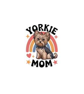 Yorkie Mom Alb model alb pe tricou