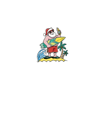 Santa Claus Summer model alb pe tricou