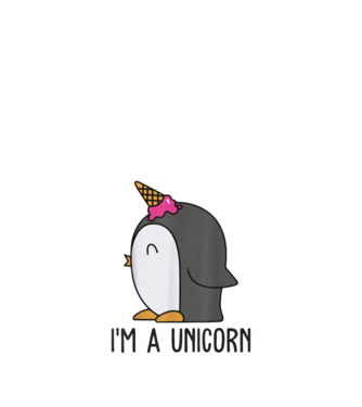 'I''m a unicorn - penguin' model nisipiu pe tricou