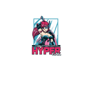 Hyper Gal - Fată Anime model negru pe tricou