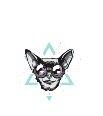 Tricou cu Câine Chihuahua model negru pe tricou