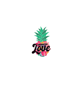 Ananas Tropical Love model alb pe tricou