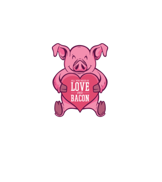 All you need is love and bacon model negru pe tricou