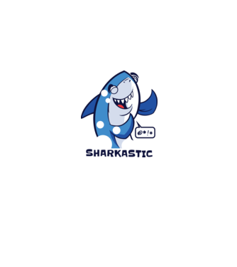 Sharkastic - Rechinul sarcastic model albastru jeanși pe tricou