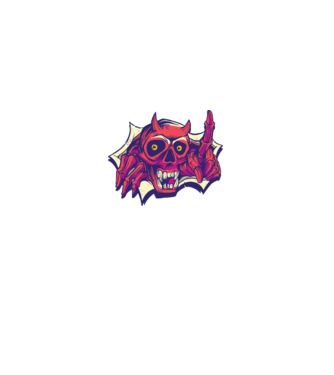 Craniu de Demon model negru pe tricou