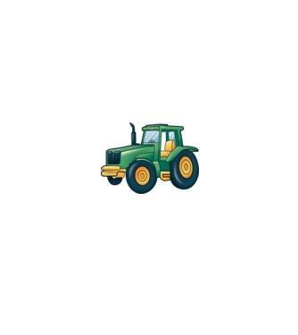 Desen Tractor model alb/roșu pe tricou