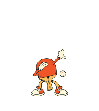 Ping Pong DAB model albastru închis pe tricou