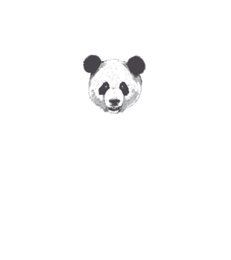 Cap de panda model alb pe tricou