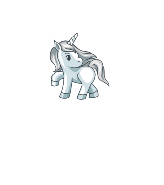 Unicorn de argint model mov pe tricou