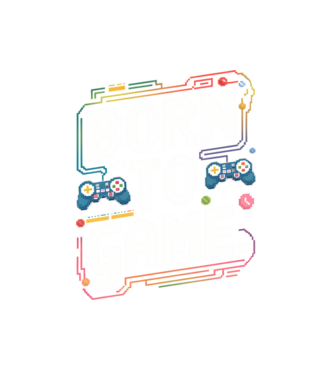 Born to Game Pixel Negru model alb pe tricou