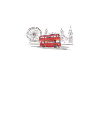 London Bus model alb pe tricou