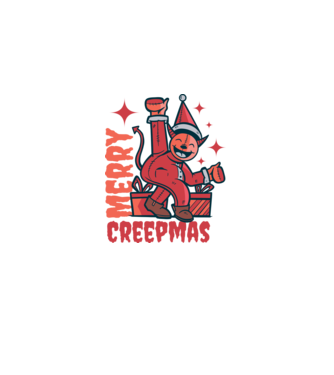 Merry Creepmas model alb pe tricou