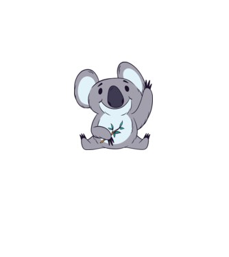 Koala drăguț model alb pe tricou