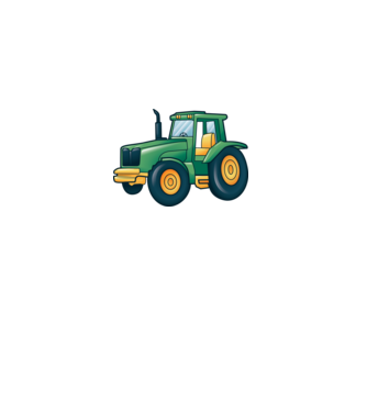 Desen Tractor model gri pe tricou