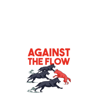 Against the flow - Împotriva curentului model alb pe tricou