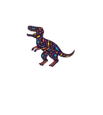 Dino bomboane model alb pe tricou