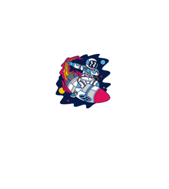 Astronaut DAB model gri pe tricou