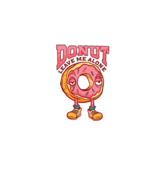 Donut leave me alone model alb pe tricou