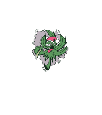Marijuana Santa model albastru închis pe tricou