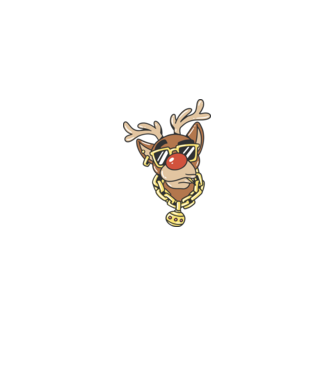 Gangster Reindeer model alb/roșu pe tricou