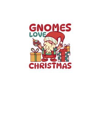 Gnomes LOVE Christmas model alb pe tricou