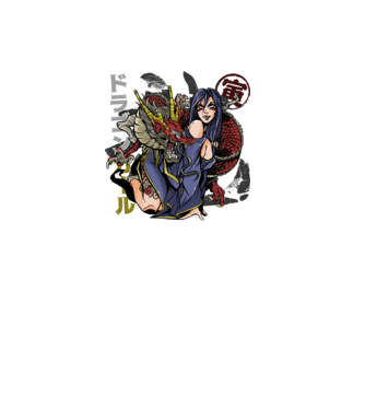 Dragon sexy Anime model negru pe tricou