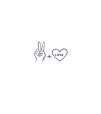 Peace + Love model alb/roșu pe tricou