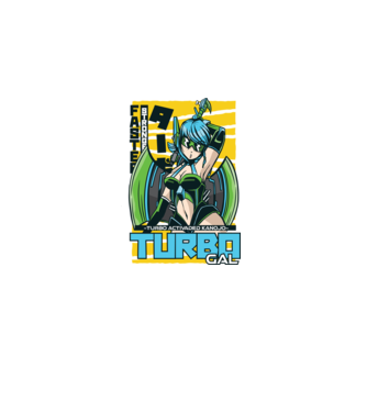 Turbo Gal Anime model alb pe tricou