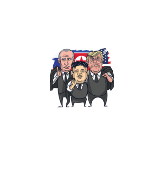 Trump, Putin, Kim - trei prieteni buni model gri pe tricou