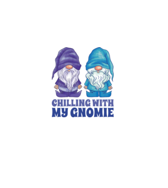 Chilling with my Gnomie model alb pe tricou