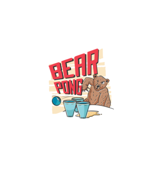Bear Pong model negru pe tricou