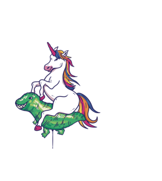 Balon cu Unicorn model alb pe tricou
