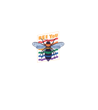 Bee You Pride model negru pe tricou