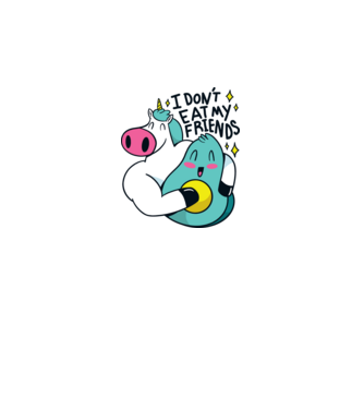 Unicorn Avocado Prietenie model negru pe tricou