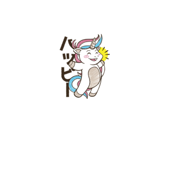 Kawaii unicorn model alb pe tricou