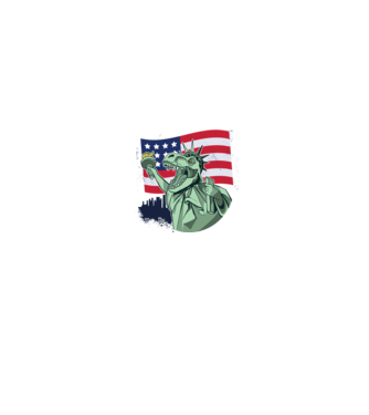 Ziua Independenței americane 4 iulie T-rex model alb/roșu pe tricou