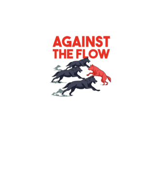 Against the flow - Împotriva curentului model alb pe tricou