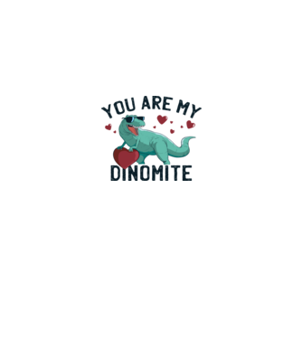 You are my Dinomite tricou cu dinozaur și inimă model alb pe tricou