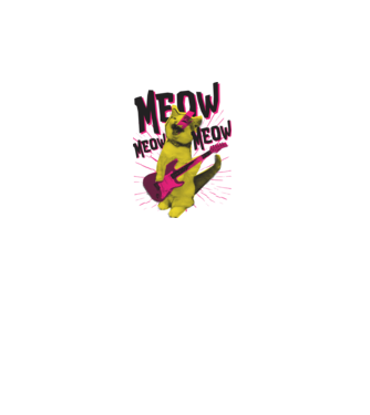 Pisică Rocker Meow model alb pe tricou