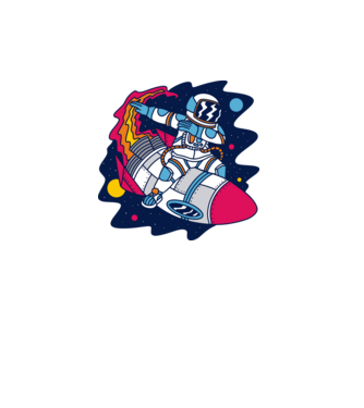 Astronaut DAB model turcoaz pe tricou