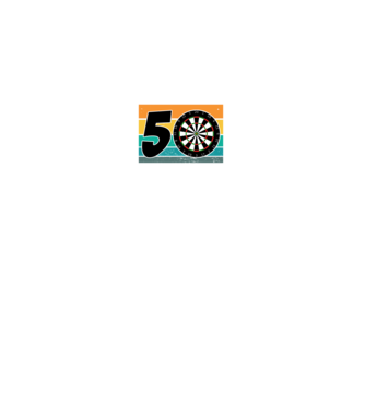 'I''m not 50 I''m bullseye darts birthday' model negru pe tricou