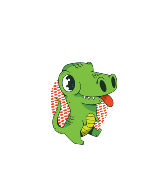 Dinozaur drăguț model verde de măr pe tricou