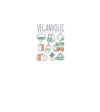 Veganholic model alb pe tricou