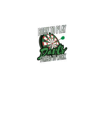 Născut pentru a juca darts, forțat să muncesc model alb pe tricou