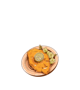 Șnițel vienez Wiener Schnitzel model albastru închis pe tricou
