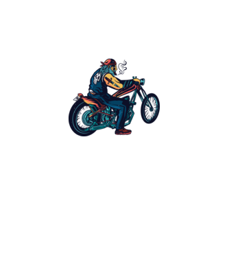 Motociclist Chopper model alb pe tricou