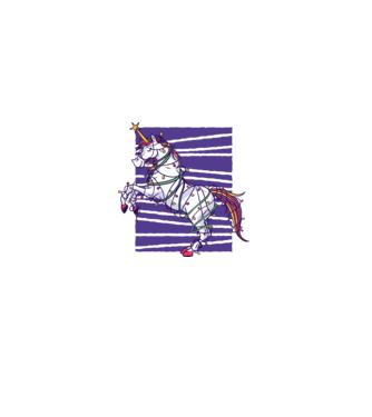 Unicorn pom de Crăciun model alb pe tricou