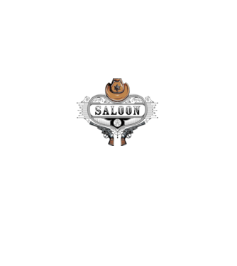 Cowboy saloon western model gri pe tricou